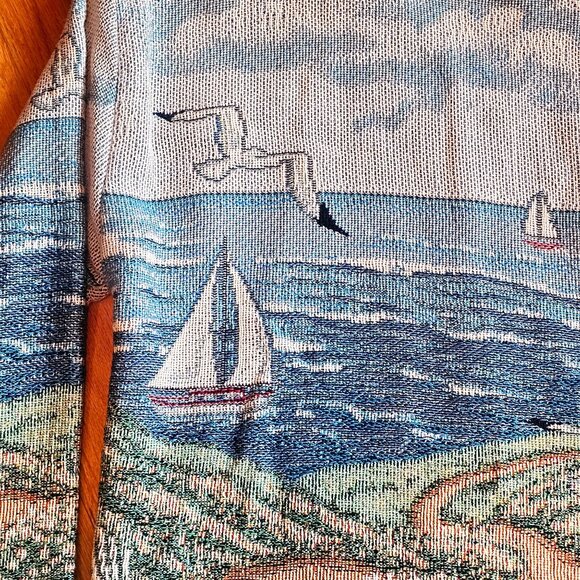 Vintage Art Unlimited Coastal Lighthouse Full-Zip Sweater Size M - Picture 9 of 14